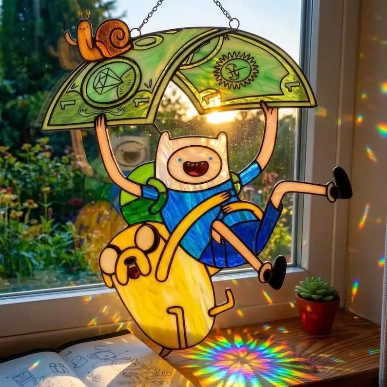 Adventure Time Resin Suncatcher, Finn And Jake Cartoon Decor, Ooo Land Fantasy Gift