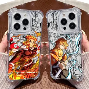 Anime D-Demon S-Slayer Kyojuro Rengoku Zenitsu Phone Case,Stylish & Durable Christmas Gift: Fashionable Phone Case for iPhone 11-17– Perfect Blend of Protection and Trend