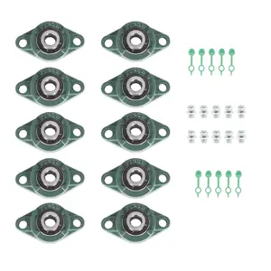 UCFL202-10 Pillow Block Flange Bearing 5/8" Bore 2 Bolt Solid Base 10 Pc