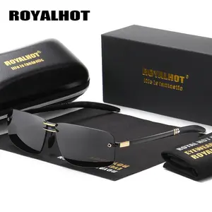 RoyalHot Metal Polarized Unisex Sports Fashionable Square Frame Driving Sunglasses