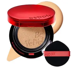 Espoir Be Velvet Cushion Foundation Quick and Easy Coverage with Long-lasting Color by Zero Oxidation 23 Beige Compact Concealer Lightweight Makeup Gentle Cosmetic Flawless Smooth Vegan Certified