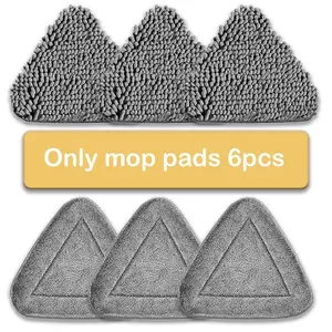 Wall mop with Long Handle Replacement Pad Triangle Dust Mop Pads Relacement Mitts Refill Wall Cleaner mop Relacement Pads ,Washable Microfiber Mop Pads Removable Reusable Mop Pad for Wet Dry Cleaning