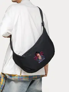 1pc Men's One Shoulder Tote Bag with Solid Color Zipper Closure Cartoon Print Fashion Trend Personality Versatile Leisure Practical Large Capacity Suitable for Daily Commuting, Shopping and Party Men's One Shoulder Tote Bag