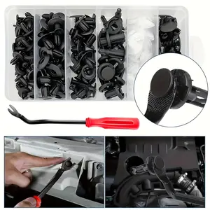 Car Plastic Rivet Fastener Clip with Storage Box & Rivet Remover, 105pcs Car Plastic Rivet Fastener Clip & Tool Kit, Universal Car Repair Accessories