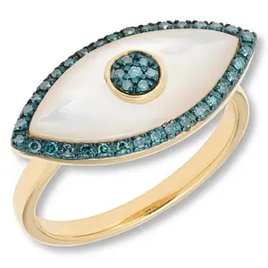 Rarities Gold-Plated Diamond and Gemstone "Evil Eye" Ring