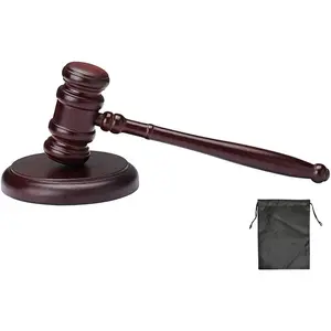 Black Gavel and Block Handcrafted Wooden Set for Judge Lawyer Student Auction and Court Gifts