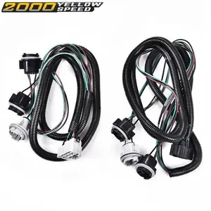 Fit For 07-14 Chevy Silverado Pickup Truck Tail Light Lamp Wiring Harness Pair