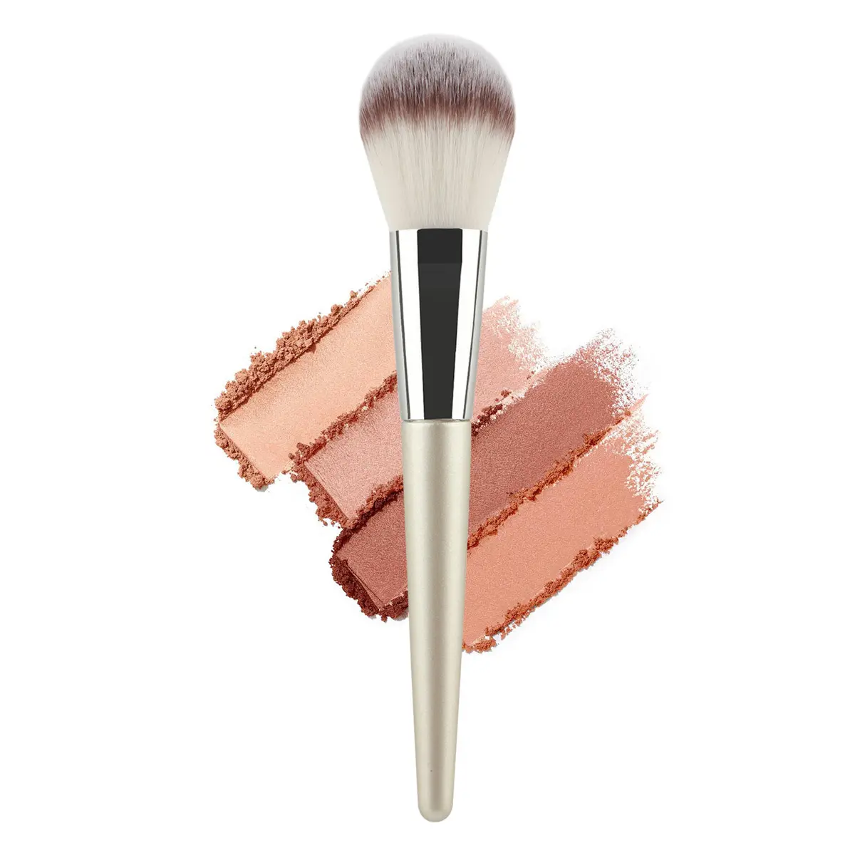 Cosmolume Large Buffer & Round Foundation Brush - Single Item, Airbrush Finish, Portable Travel Makeup Brush for Beauty & Personal Care, Airbrush Face Brushes