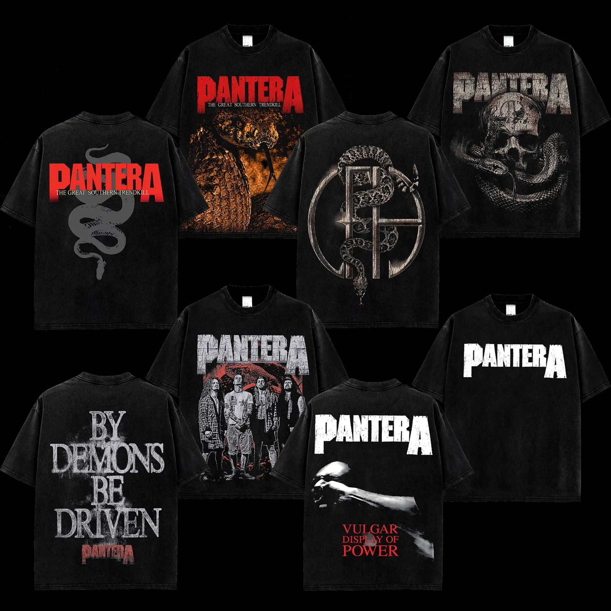 [MetalStyle] Pantera The Great Southern Trendkill Retro Unisex 100% Heavyweight Cotton T-Shirt – 90s Records Rock Cotton Tee, Groove Metal Rock Band Shirt, Oversized Vintage Tee, Heavy Metal Merch, Gift for Rock Fans