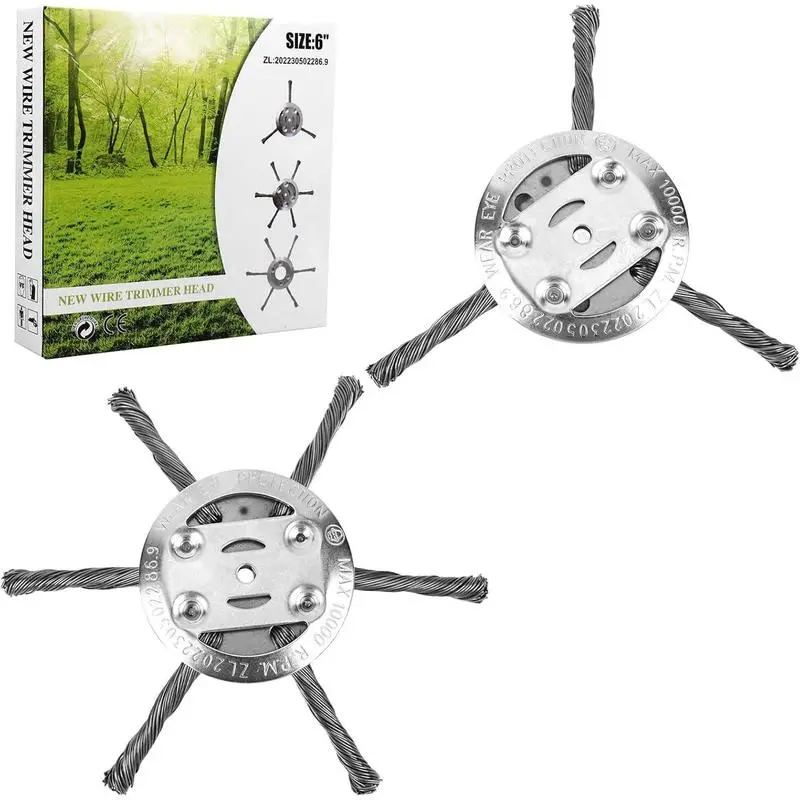 New String Trimmer Replacement Head,Steel Wire Weed Brush Cutter Trimmer Head Electric Weed Blades Head Wired Trimmer Head Replacement Weed Wackers At