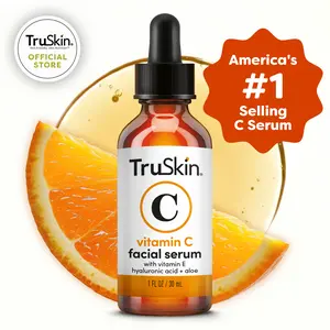 TruSkin Vitamin C Brightening Serum with Aloe, Jojoba Oil, and Hyaluronic Acid for Glowing Skin + FREE Retinol Serum Mini - TikTok Exclusive