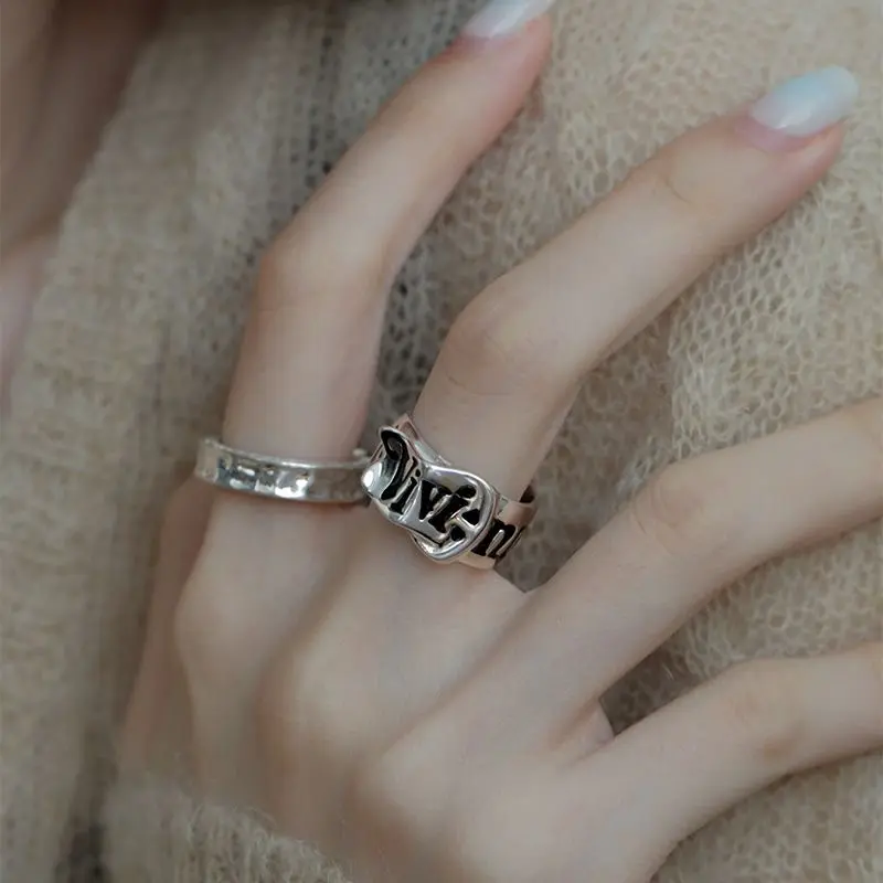 Women's Multicolor Letter Ring - Fashionable Costume Jewelry Accessory with Comfortable Fit, Ideal for Daily & Special Occasions