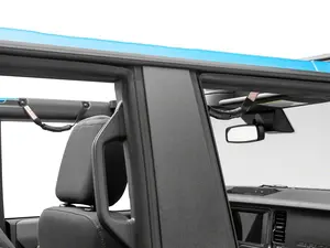 RedRock Front Grab Handles - Set of 2, Black, Easy Grip, Nylon Webbing, Flag Logo, Factory Mount Entry Aid for 21-25 Bronco, Set Of Two