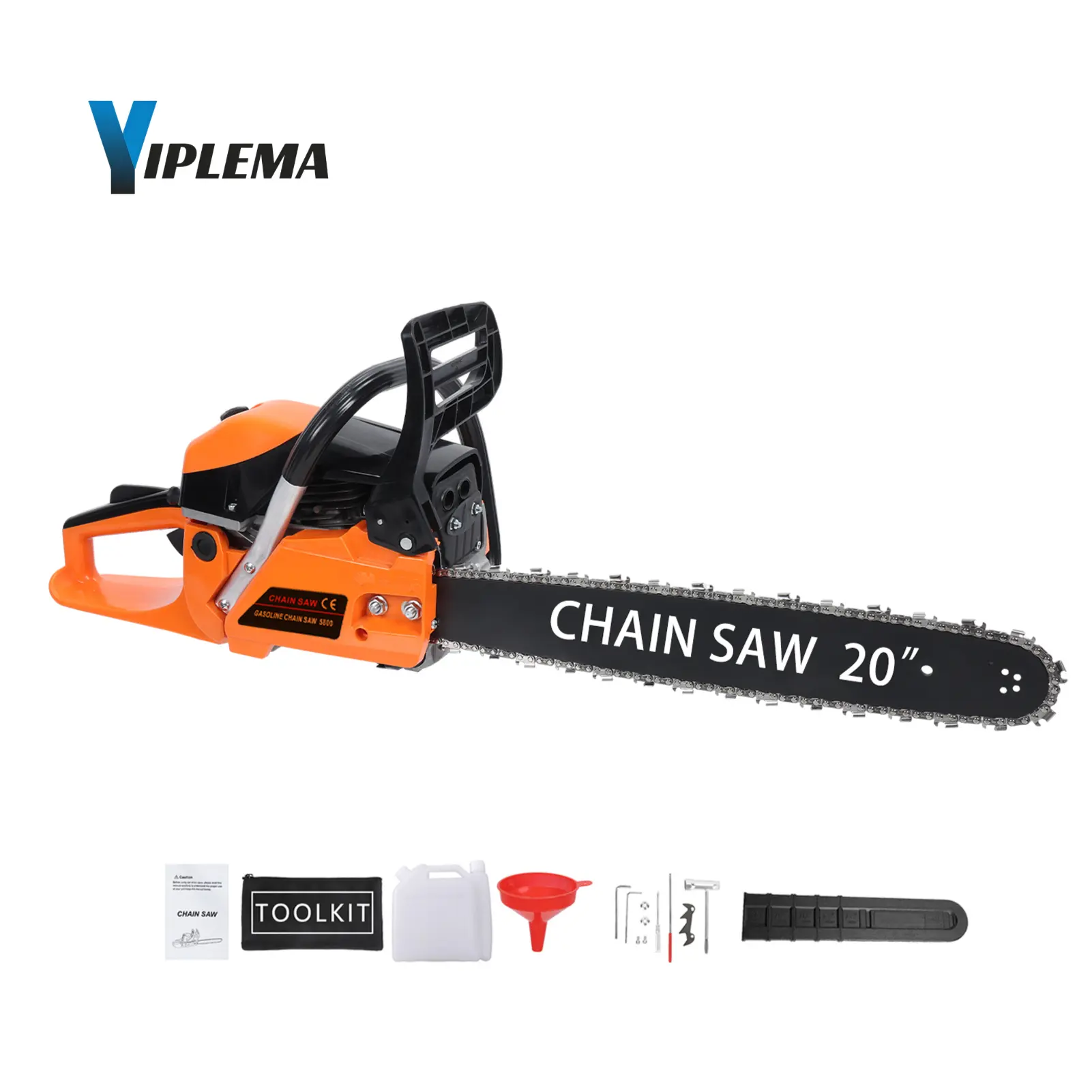 【Summerfinds】YIPLEMA Gas Chainsaw 58CC 2-Cycle Gasoline Powered Chainsaw 20 Inch Handheld Cordless Petrol Chain Saws For Forest, Wood, Garden and Farm Cutting Use