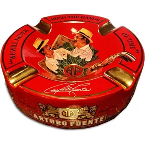 Limited Edition Large 9 inch Arturo Fuente Porcelain Cigar Ashtray Red