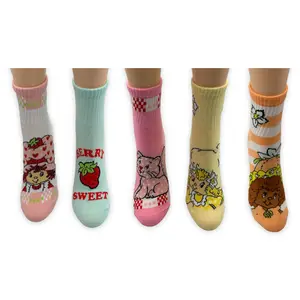 Strawberry Shortcake Ladies' Set of 5 Quarter Crew Socks
