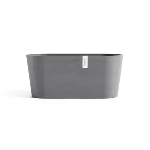 Ecopots Tokyo Durable Modern Oval Indoor/Outdoor Recycled-Based Composite Flower Pot Planter w/ Water Reservoir