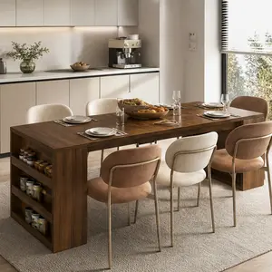 ARCH Extendable Foldable Dining Table (Folding Dining Tables) - 1-10 People Wood Rectangle Expandable Console, Particle Board Indoor Furniture for Kitchen & Living Room, 31.5x123.6x29.5in, Wood Color Options, 151.80 lb Weight