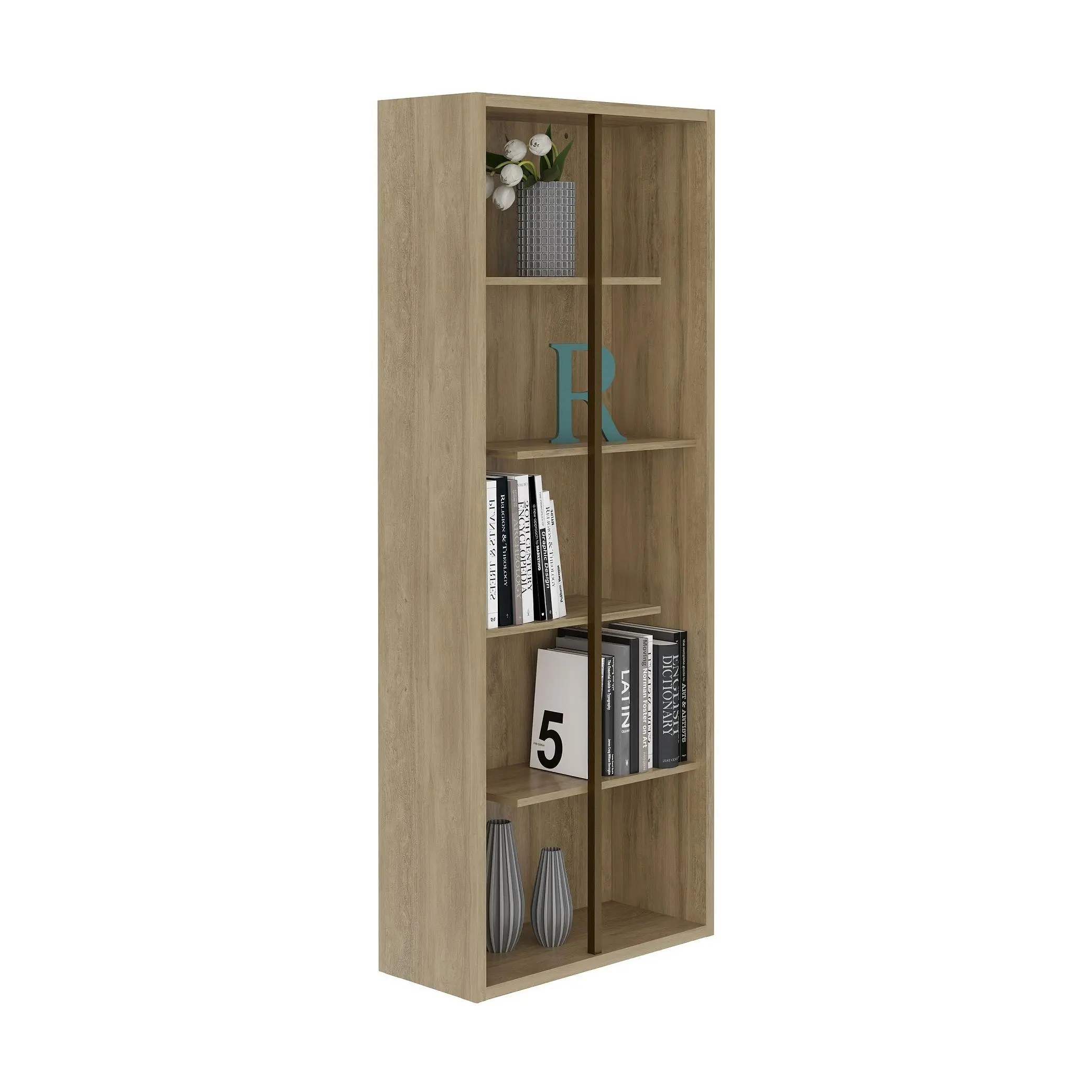 Techni Mobili 14"W 2-Tier Shelf Modern Geometric Bookcase