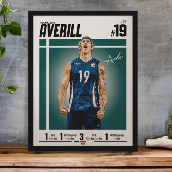 Volleyball USA Star Taylor Averill,Volleyball retro poster,Sport Poster,USA Volleyball,Art print,volleyball,wall art,National Team Poster (PRODUCT DOES NOT INCLUDE FRAME)