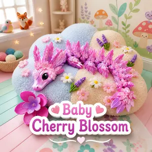 Articulated Baby Dragon Figure, 3D Printed Multicolor Flexi Toy, Fantasy Collectible