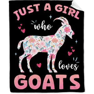 Goat Blanket Goat Gifts for Goat Lovers Just A Girl Who Loves Goats Blanket for Women Girls Soft Flannel Cozy Lightweight Throw Blankets for Couch Bed Sofa Unisex for Teen