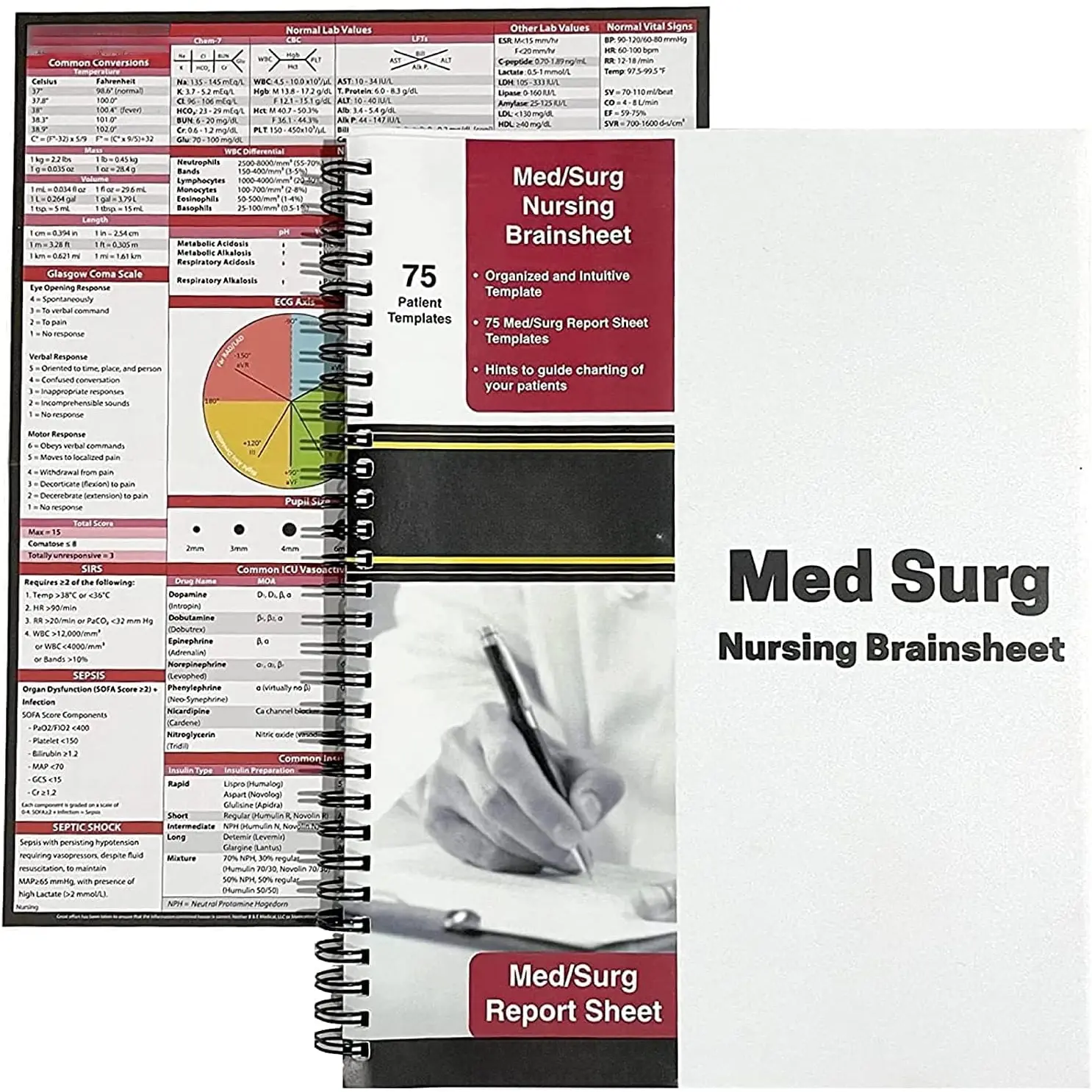 Med/Surg Brain Sheet  Report Sheet - Nurse and CNA Brainsheet Notebook - 75  Templates