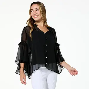 C. Wonder C Wonder Chiffon Drama Top