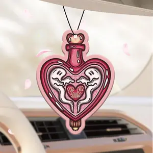 Cartoon Ghost Design Car Air Freshener Ornament, Car Rear-view Mirror Hanging Aromatherapy Tablet Decoration, Car Interior Decoration Accessories