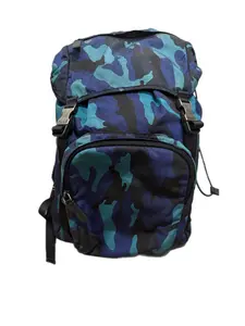 Pre-owned PRADA As Seen On Screen As Seen On Screen BE35 Tessuto Camouflage Backpack Blue/Black $1399