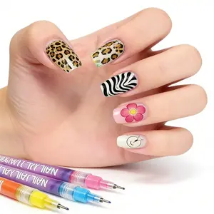 Holiday haul-New Year's gift!12 Color Nail Doodle Pen for DIY Nail Art Quick Drying Acrylic Painting and 3D Dot Embroidery mma acrylic nail - On Nails Quick Drying Dot Stitching Nail Art Pen for Home and Salon, Nails Care Manicure Cutics Polish Cosmetic