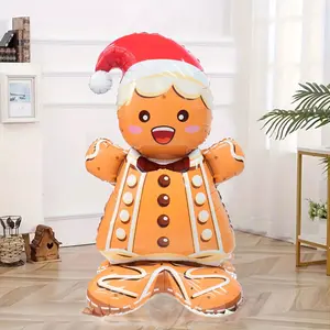 Giant 61" Gingerbread for Man Foil Balloon - Perfect Christmas & New Year's Parties, Indoor Decorations,