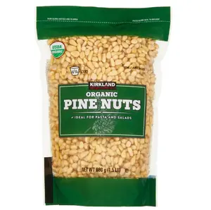 Kirkland Signature Organic Pine Nuts 1.5 lbs Kosher Trans Fat Free Protein Snack Natural USDA Certified for Pasta Salads