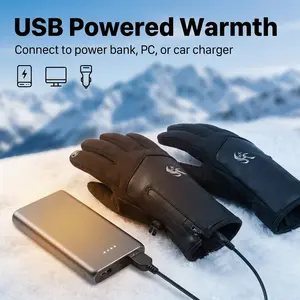 USB Heated Gloves for Men and Women - Winter Thermal Gloves for Outdoor Activities, Cycling, Motorcycling, Hiking - Perfect for Cold Weather(Without power bank) guantes para elf rio father gift wind proof adjustable full finger mitten water resistant