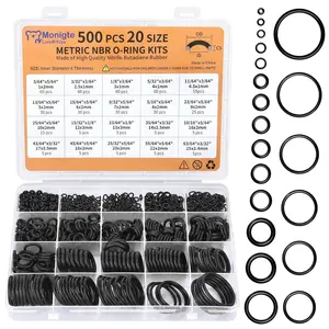 500 Pcs 20 Sizes O Ring Kit,Rubber O-Ring Assortment Kit, Rubber Washers For Pressure Washer,Gasket Rings Set For Plumbing, Various Car,Auto,Vehicle Repair, Air or Gas Sealing Connections Resist
