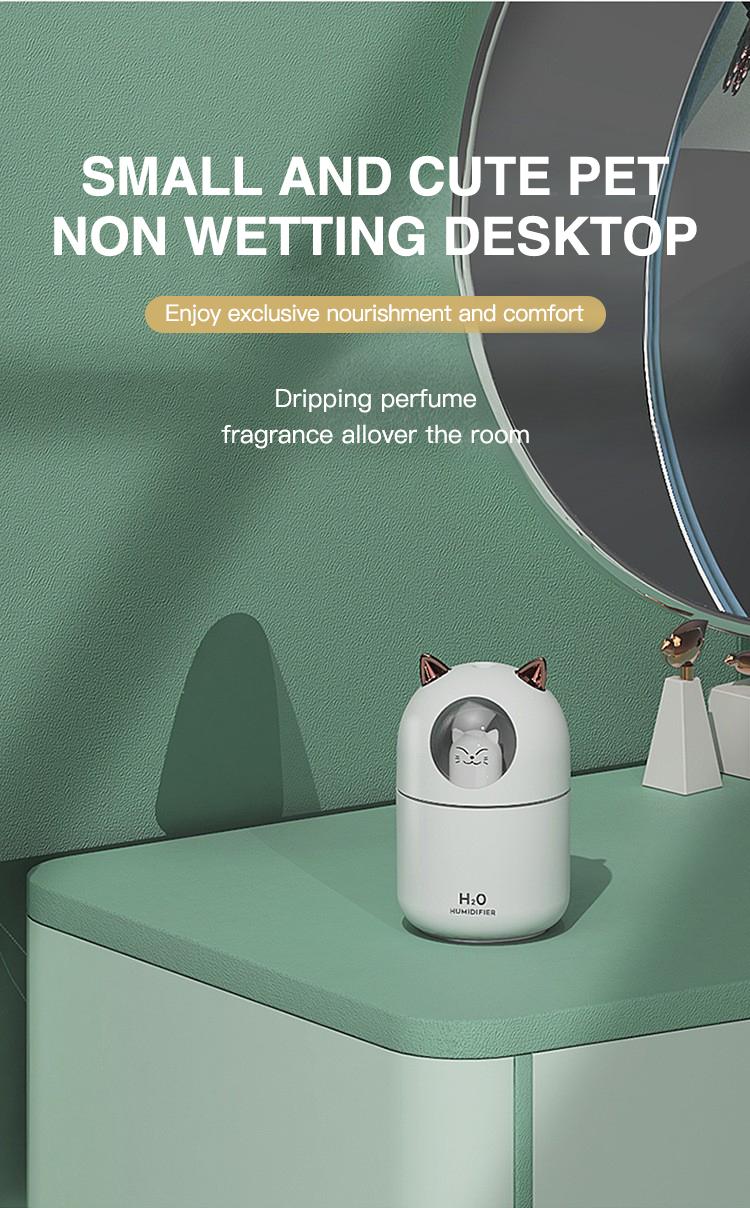 H2O Humidifier 102-XXD06 - Car Diffuser & Micro Humidifier with Upgraded Ambient Light for Dry Burning Prevention Ideal for Household Toilets & Desks