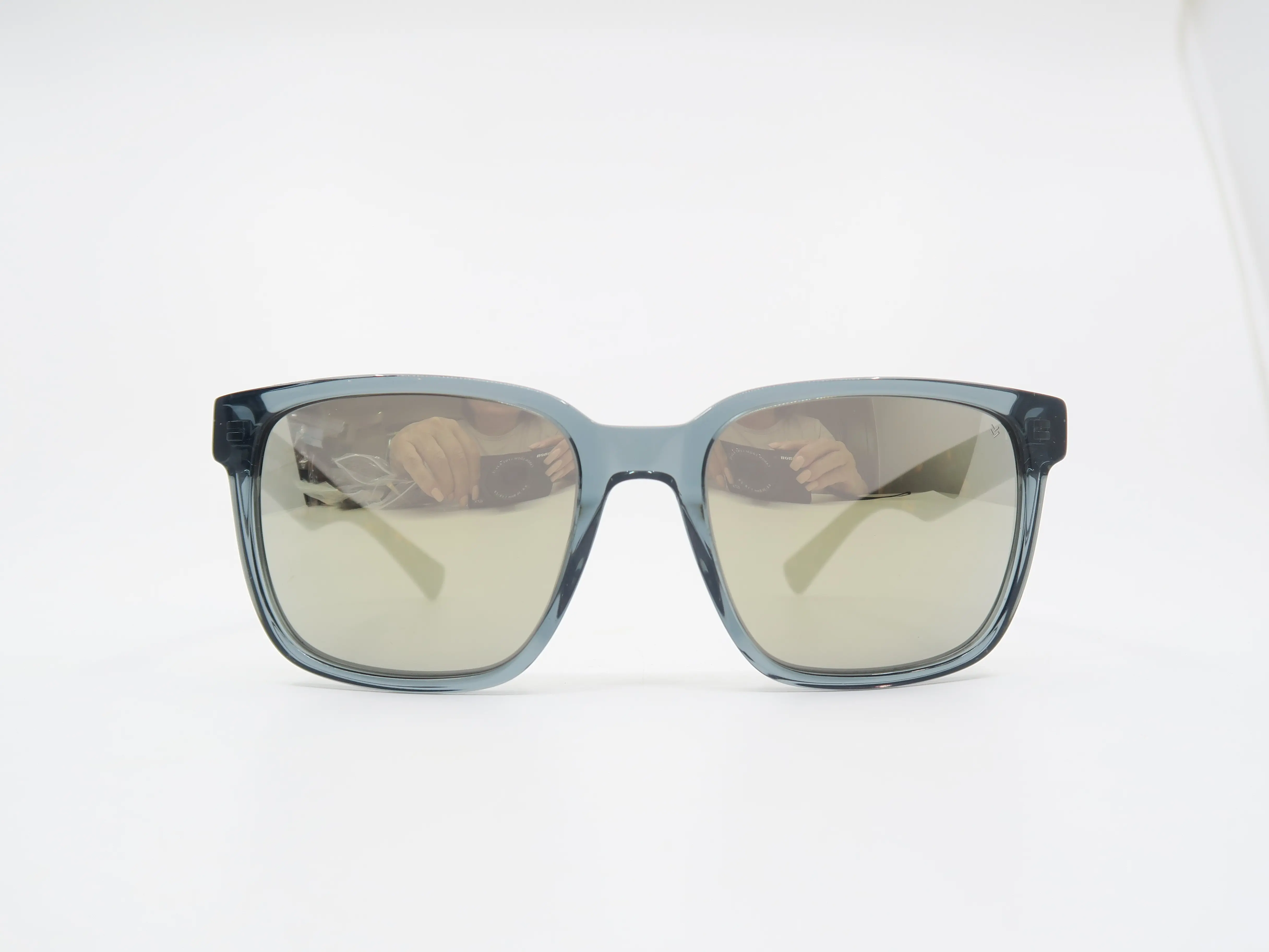 John Varvatos SJV554 56mm Blue Crystal Mirror with Skulls, New Men's Sunglasses