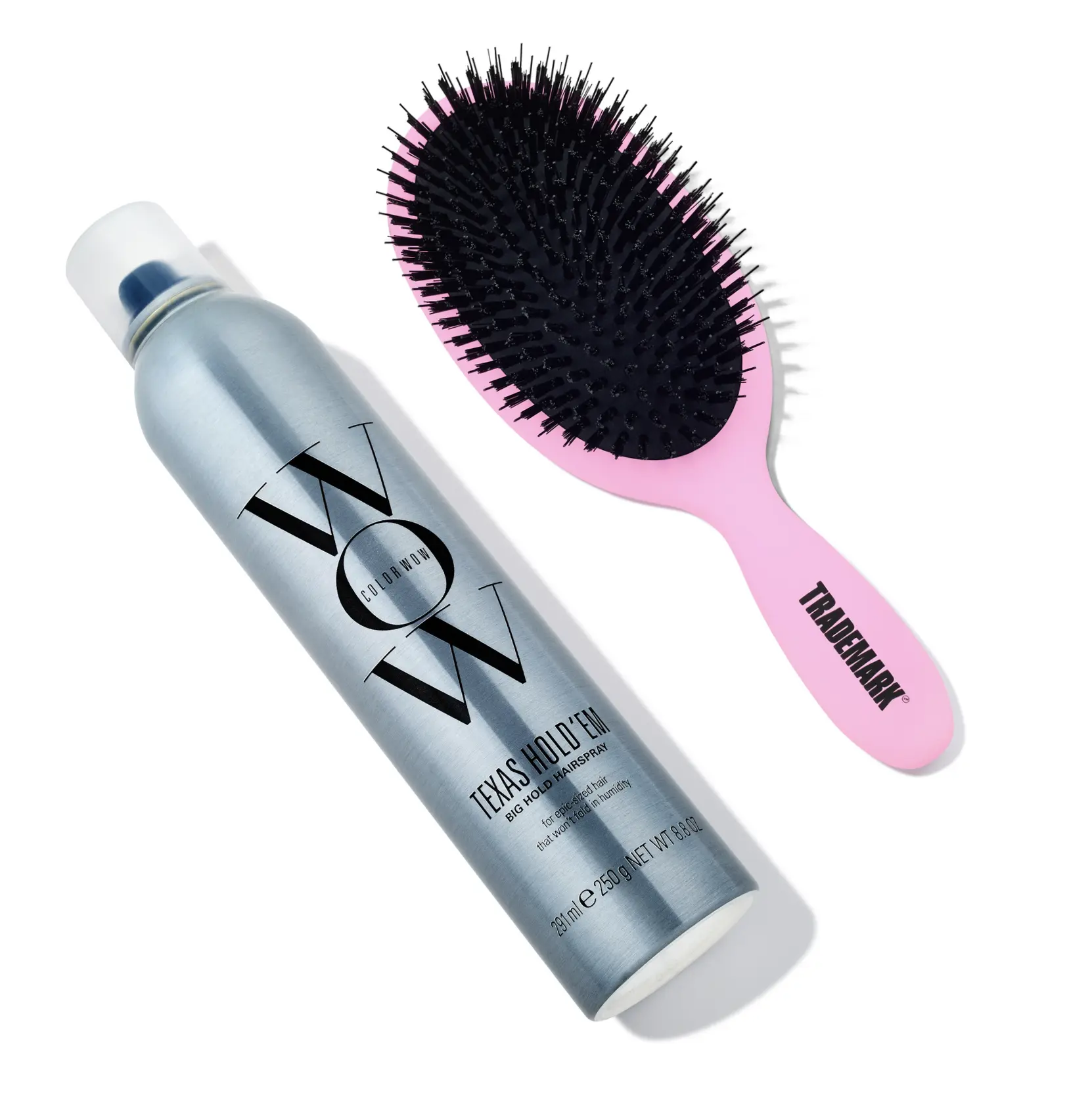 Trademark Smooth Hair Brush + Texas Extra Strong Hairspray Color Wow, Updo Bundle - Pink