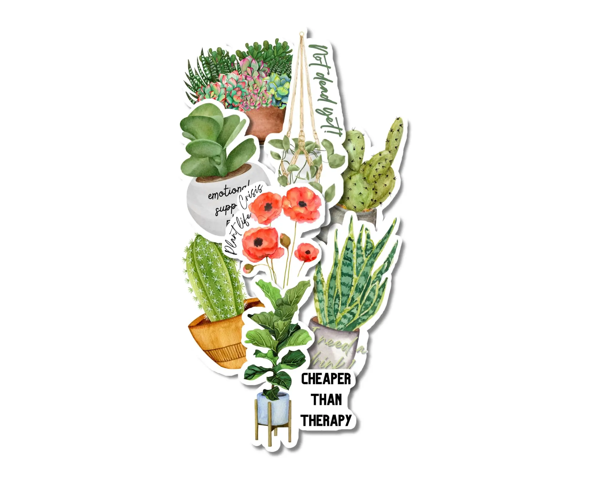 Plant-Themed Sensory Stickers (Pack of 24) - Large Embossed Diamond Textured Stickers for Calm & Focus - PVC Material Calming Stickers - Perfect Gifts for Plant Lovers, ADHD and Anxiety Waterproof