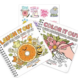 INNMUSE Adult Coloring Book Set of 2 – Funny Pun & Motivational Swear Coloring Books for Stress Relief, Relaxation and Birthday Gifts for Women, Arts and Crafts for Adults