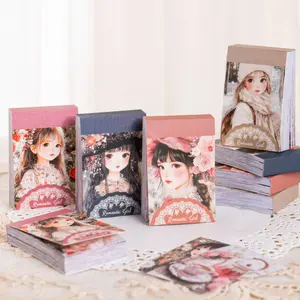 4 sets 200 character background washi paper retro style DIY planner decoration material sticker book