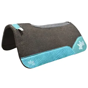 Best Ever 3/4" OG Pad with Turquoise Elephant Wear Leathers and Silver Crown- 30"x30"