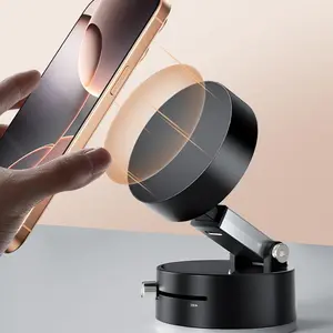 Vacuum Magnetic Suction Cup Phone Stand - Equipped with Magnetic Ring, Effortless Mount,Adjustable Holder, Portable Accessories, Multi - Scene Use, Suitable for All Smartphones, Cell Phone Stand