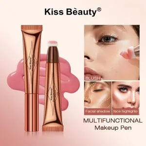 aesthetic Puff Contour Blush Highlighter Stick, Multi-Color Liquid Makeup, Long-Lasting & Smooth Application, Perfect for Daily Use Cosmetic