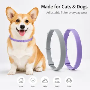 Flea and Tick Collar for Dogs and Cats, Adjustable Cut-to-Fit Pet Collar, Washable TPR Collar for Small Medium Large Dogs and Cats