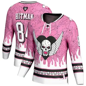 Men's ProSphere Pink Bret Hart Hitman Hockey Jersey
