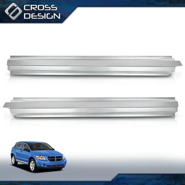CROSSDESIGN 1 Pair of Chrome Trim Left & Right Outer Rocker Panels, High Quality Vehicle Exterior Replacement Auto Parts for 2007-2012 Dodge Caliber 4DR with Limited Life Guarantee, Caliber 4Dr 2007 - 2012