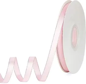 3/8-Inch Sliver Edge Double Face Satin Ribbon 50 Yard Roll for Gift Wrapping, Valentine's Day, Weddings, Birthdays & Floral Crafts