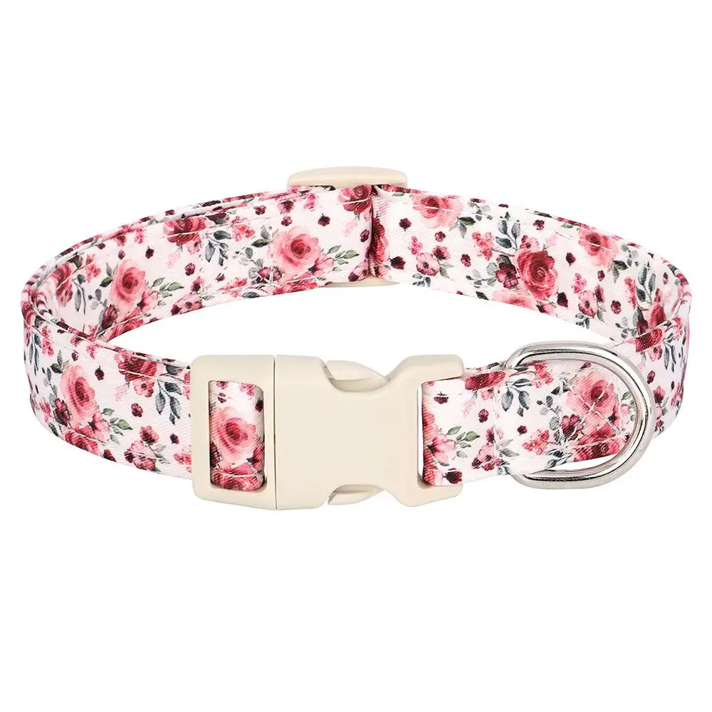 Floral Print Pet Collar, Cute Pet Collar With Buckle, Pet Supplies For Small Medium Dogs & Cats