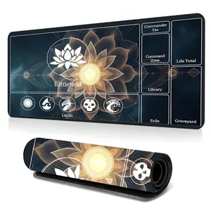 Extra Large Sacred Geometry Mouse Pad Glowing Mandala Design Gaming Mouse Pad Computer Mouse Pads for Desk XXL Mouse Pad 35x16Inch with Non-Slip Rubber Base Stitched Edge Surface Suitable for PC Gamers Office Workers & Home Use